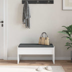 Panca per ingresso con cuscino Bianco 80 x 38 x 46 cm