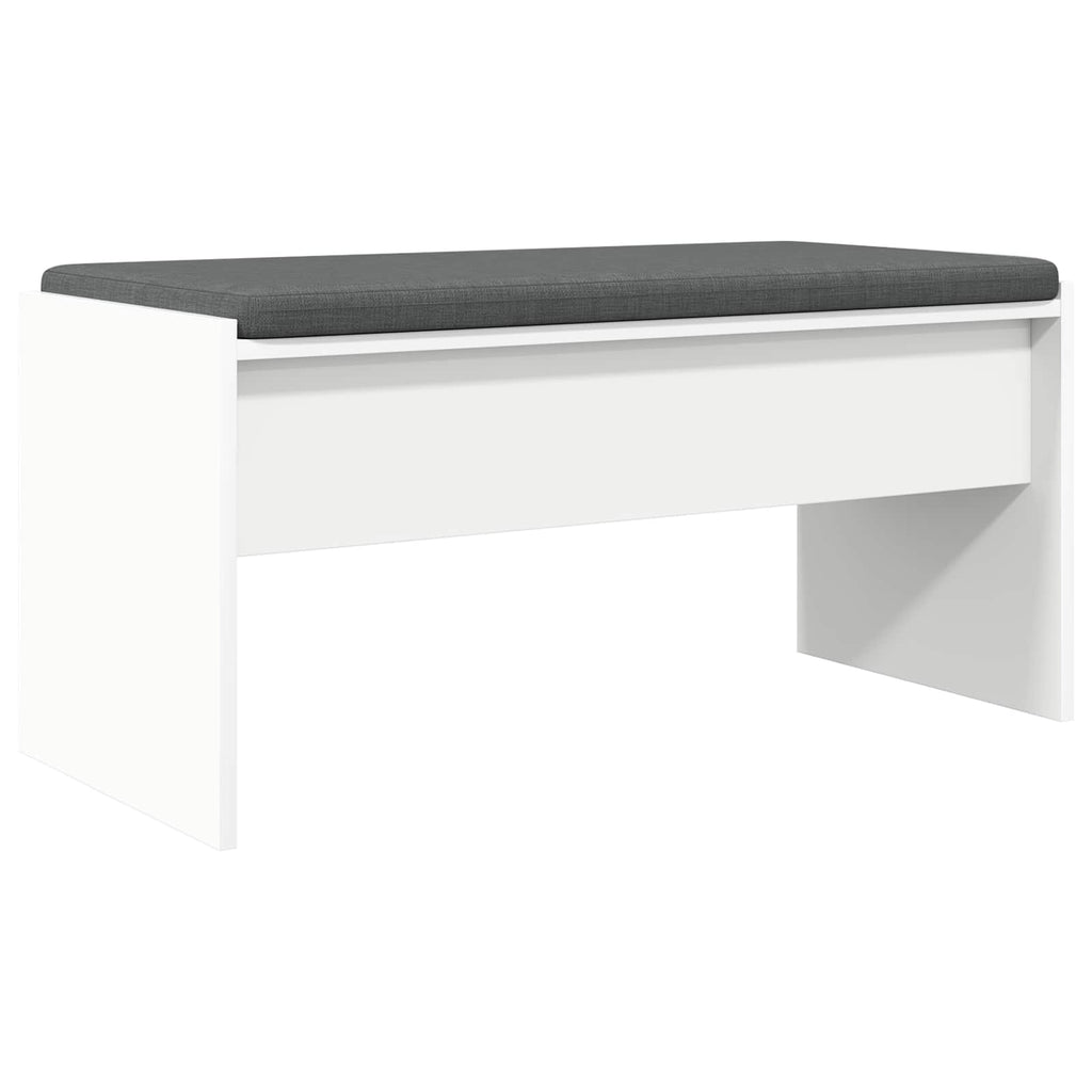 Panca per ingresso con cuscino Bianco 80 x 38 x 46 cm