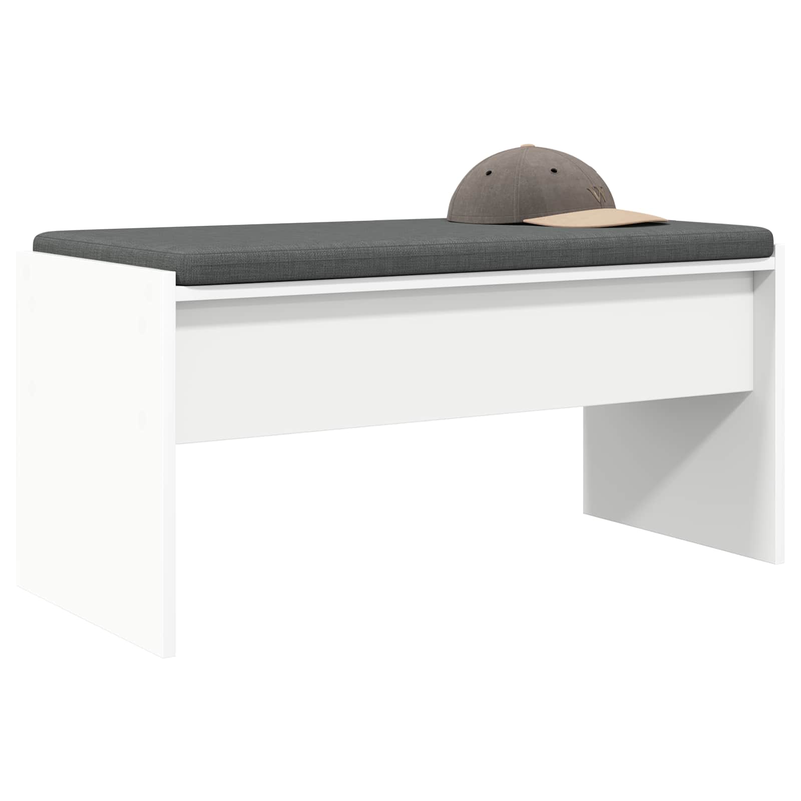 Panca per ingresso con cuscino Bianco 80 x 38 x 46 cm