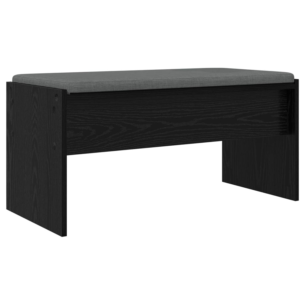 Panca per ingresso con cuscino Rovere Nero 83 x 38 x 40 cm