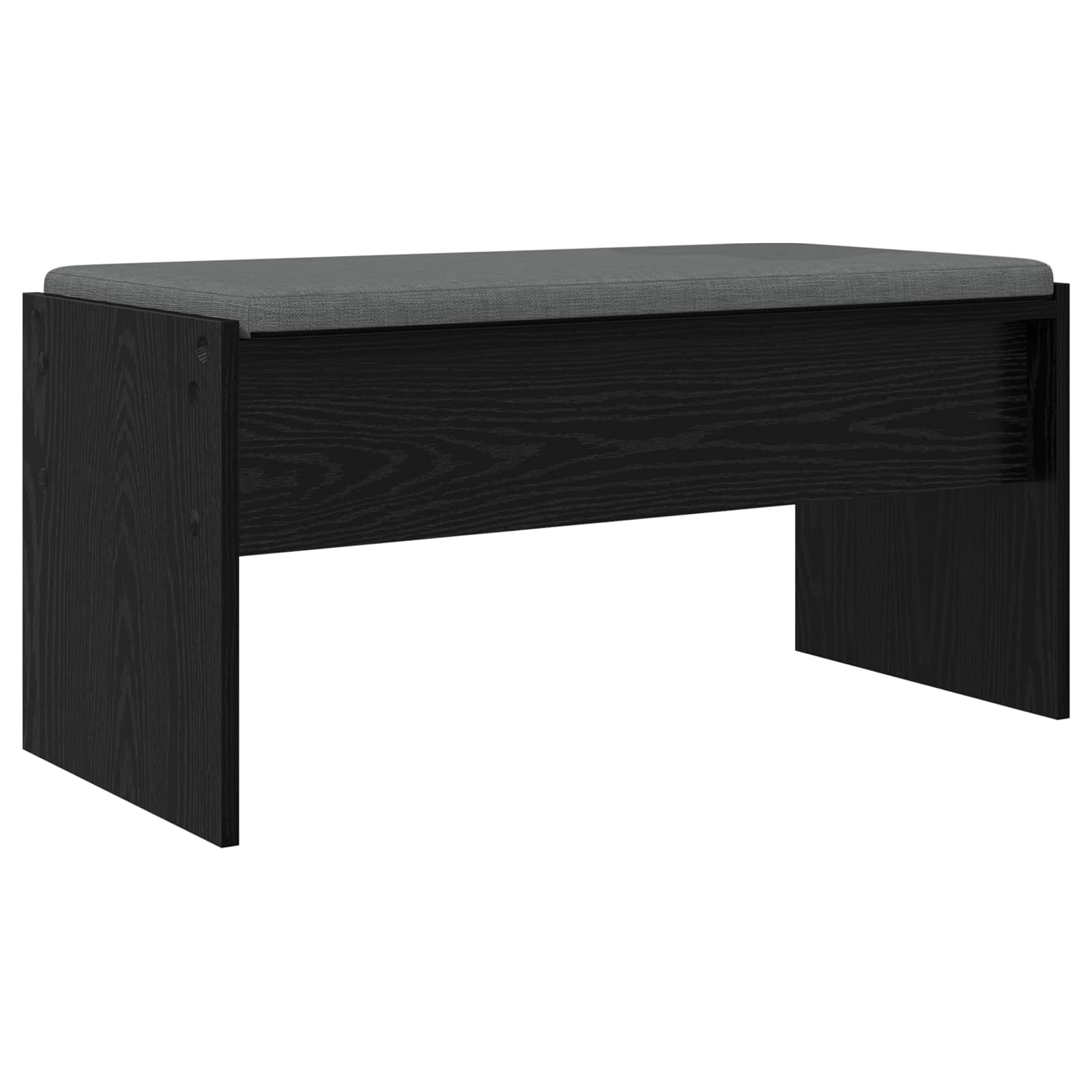 Panca per ingresso con cuscino Rovere Nero 83 x 38 x 40 cm