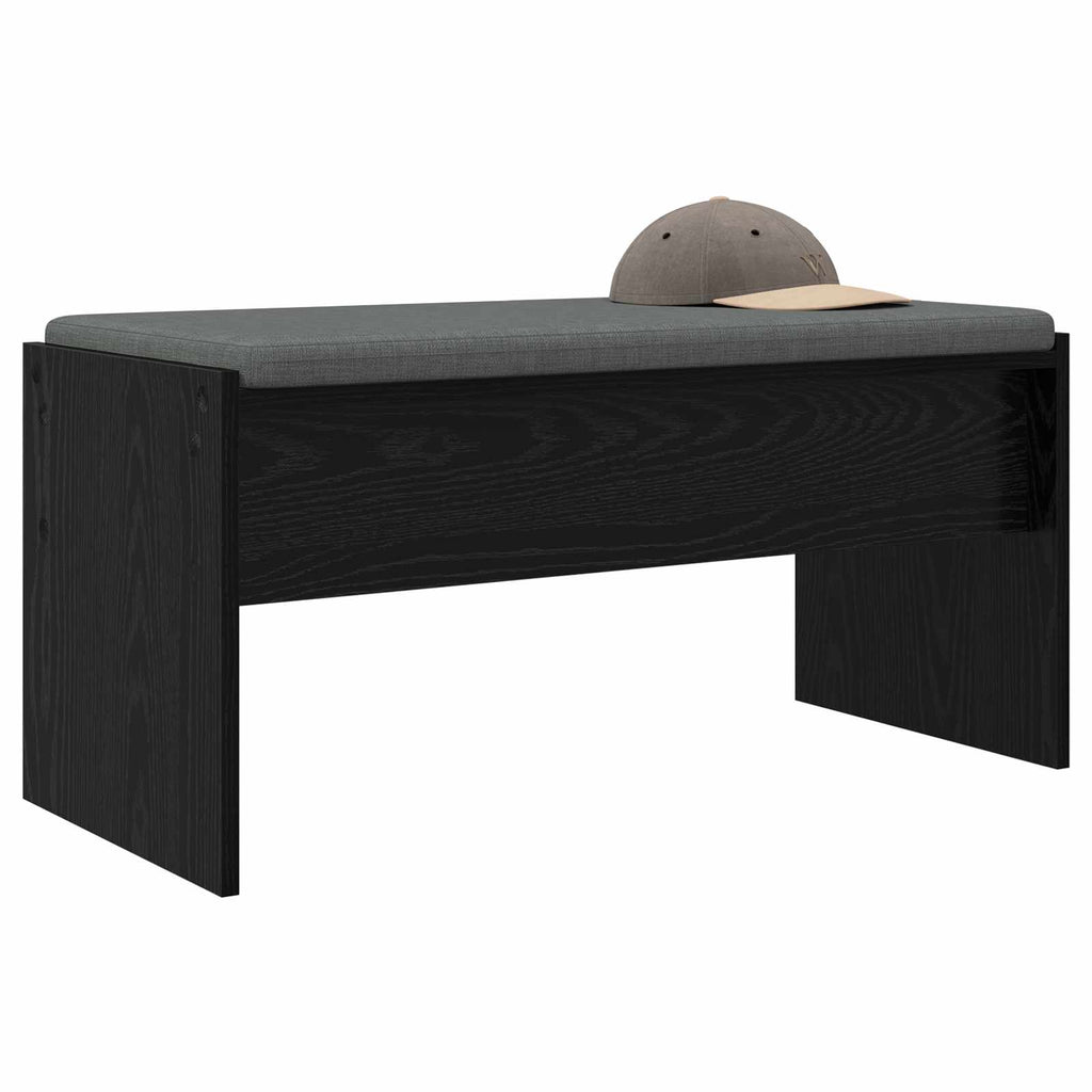 Panca per ingresso con cuscino Rovere Nero 83 x 38 x 40 cm