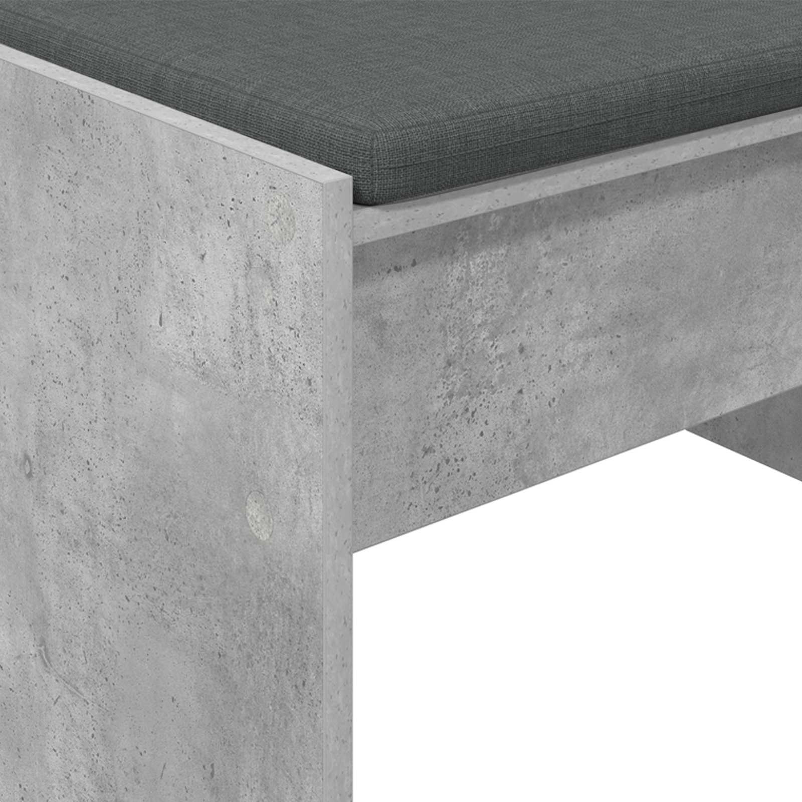 Panca per ingresso con cuscino Grigio cemento 83 x 38 x 40 cm