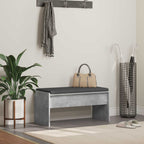 Panca per ingresso con cuscino Grigio cemento 83 x 38 x 40 cm