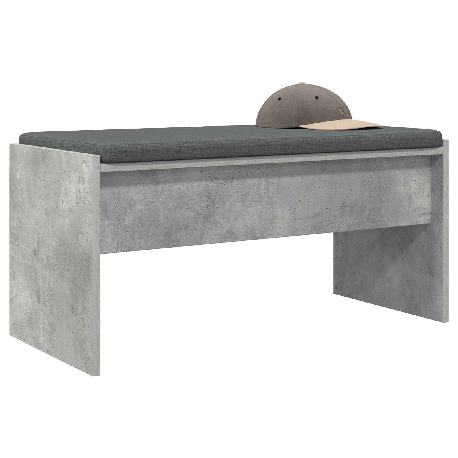 Panca per ingresso con cuscino Grigio cemento 83 x 38 x 40 cm