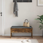 Panca per ingresso con cuscino Rovere fumé 83 x 38 x 40 cm