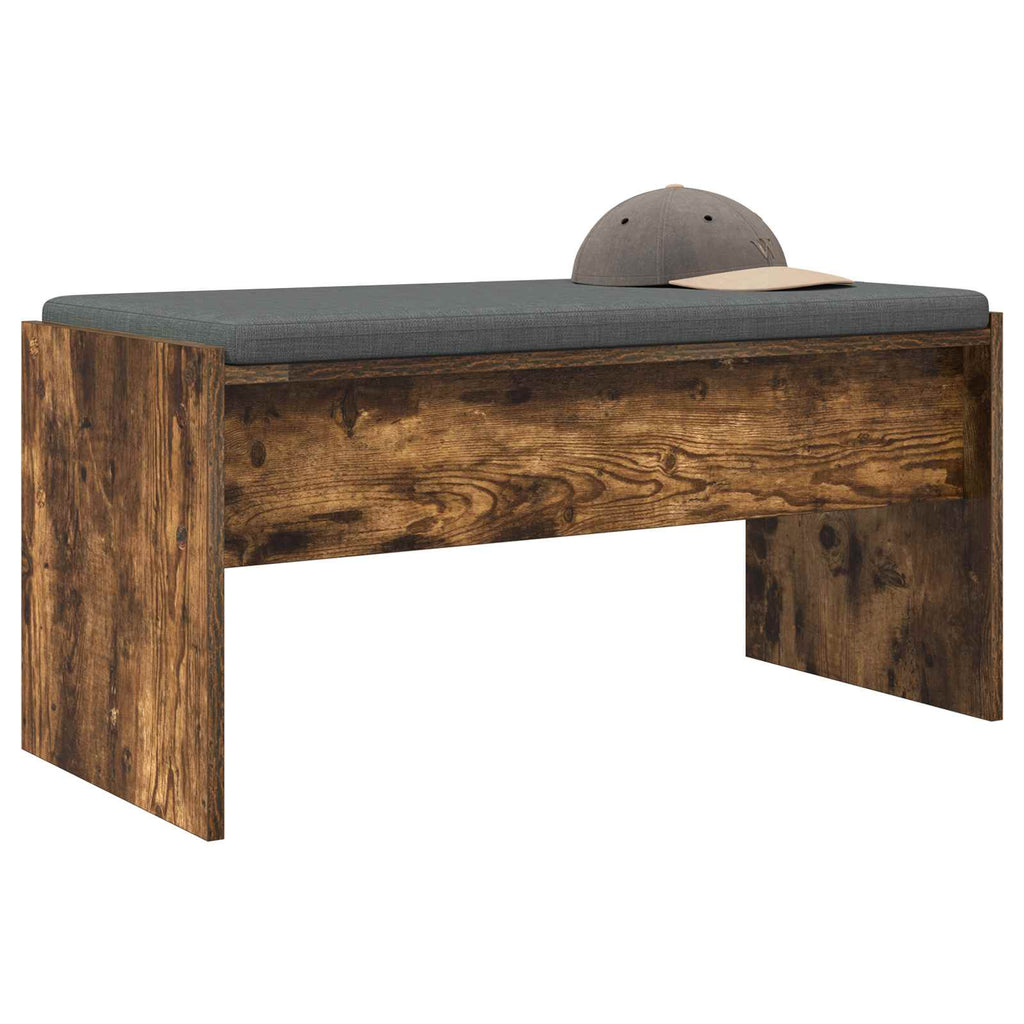 Panca per ingresso con cuscino Rovere fumé 83 x 38 x 40 cm