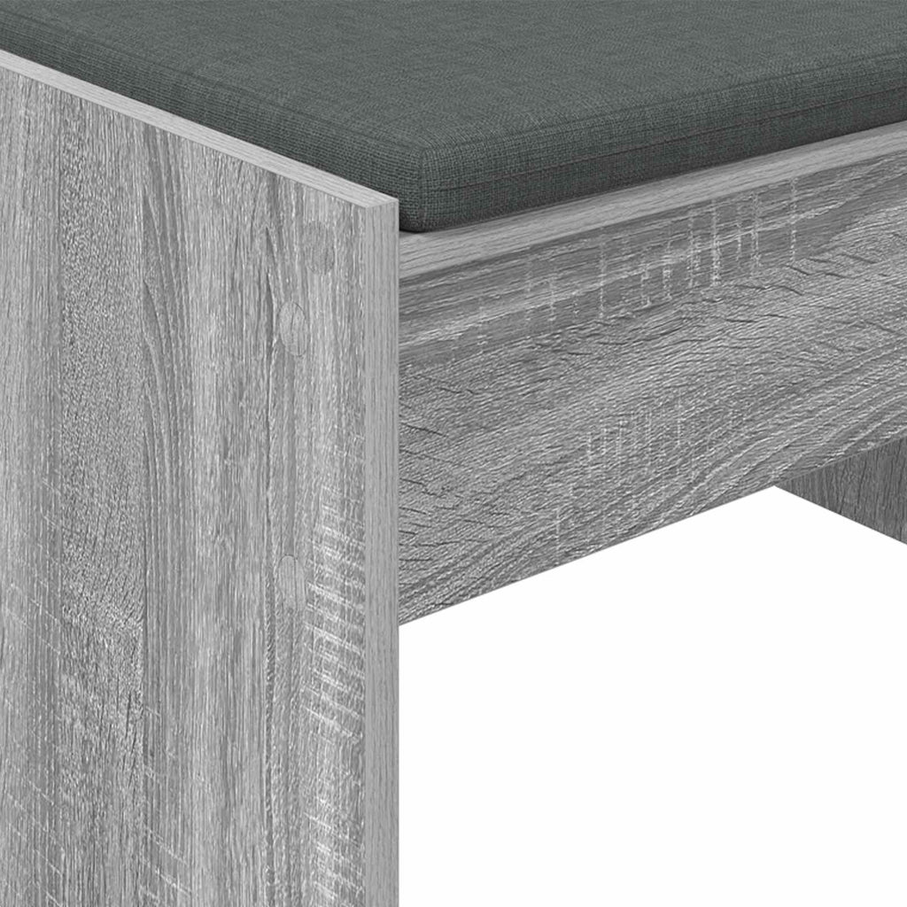 Panca per ingresso con cuscino Grigio Sonoma 83 x 38 x 40 cm