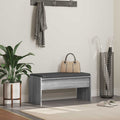 Panca per ingresso con cuscino Grigio Sonoma 83 x 38 x 40 cm