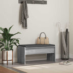 Panca per ingresso con cuscino Grigio Sonoma 83 x 38 x 40 cm