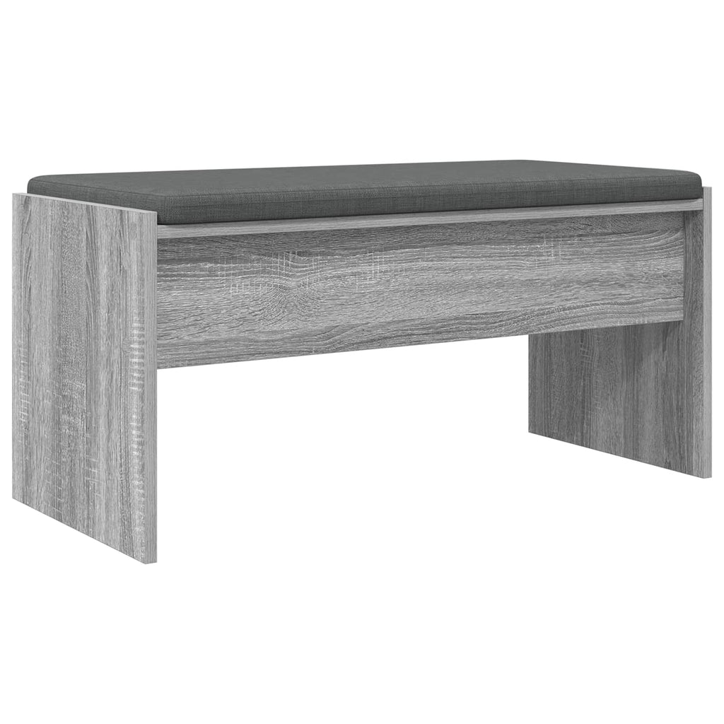 Panca per ingresso con cuscino Grigio Sonoma 83 x 38 x 40 cm