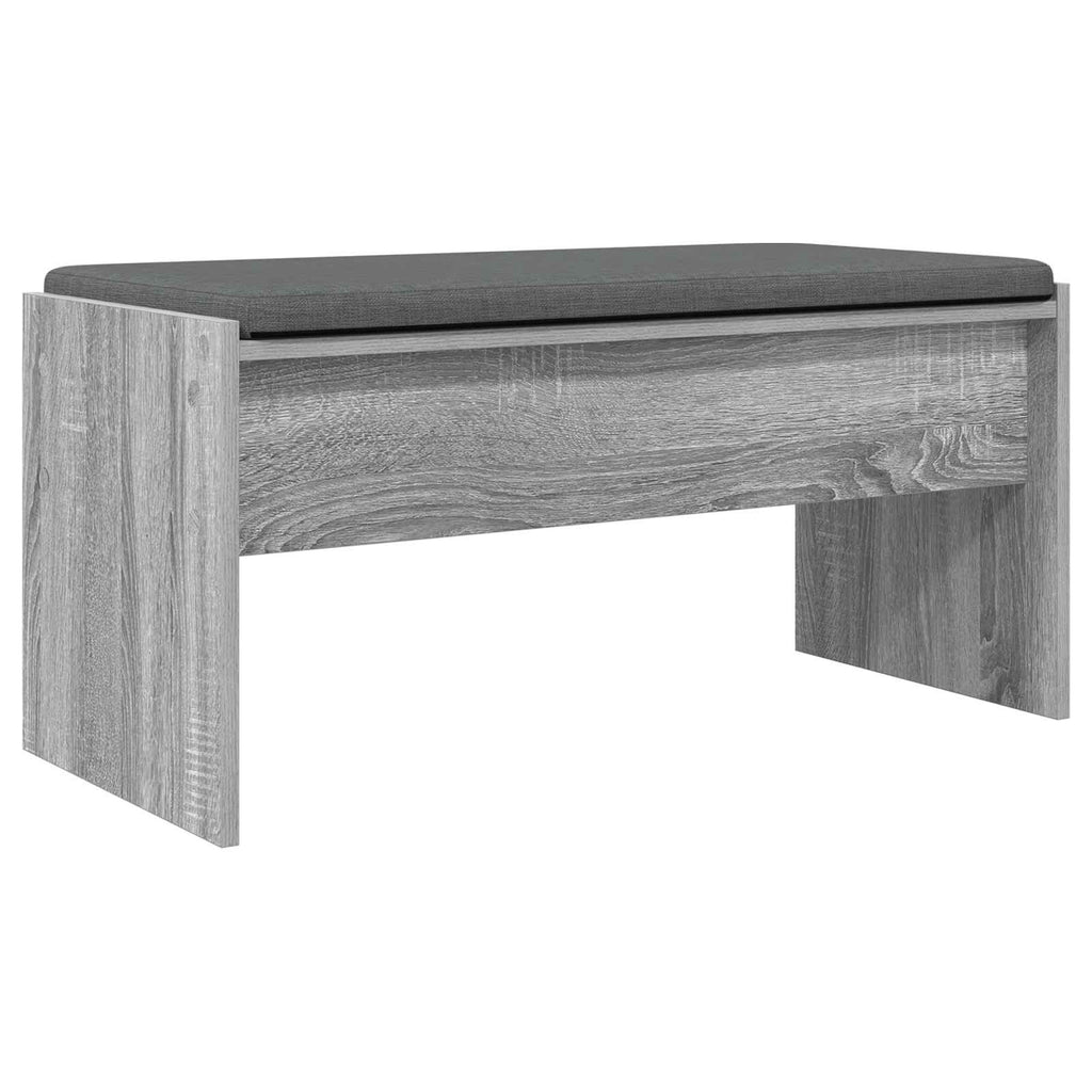 Panca per ingresso con cuscino Grigio Sonoma 83 x 38 x 40 cm