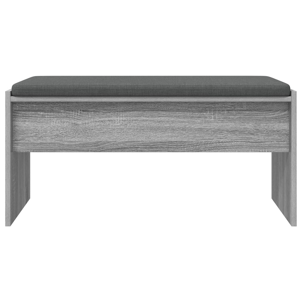 Panca per ingresso con cuscino Grigio Sonoma 83 x 38 x 40 cm