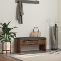 Panca per ingresso con cuscino Legno vecchio 83 x 38 x 40 cm
