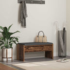 Panca per ingresso con cuscino Legno vecchio 83 x 38 x 40 cm