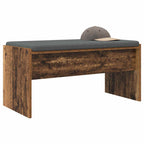 Panca per ingresso con cuscino Legno vecchio 83 x 38 x 40 cm