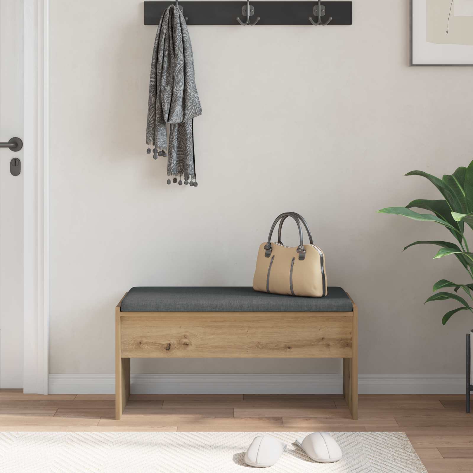 Panca per ingresso Rovere artigianale 83 x 38 x 40 cm