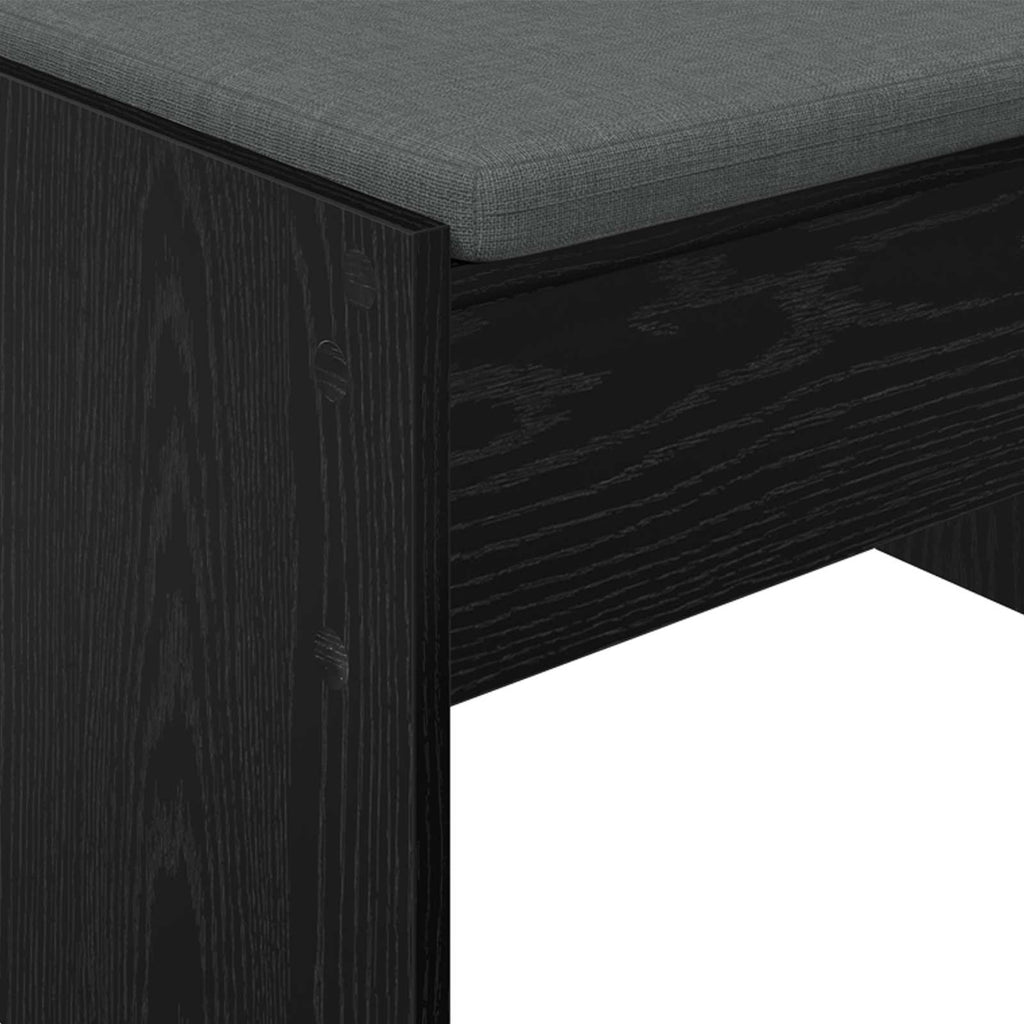 Panca per ingresso con cuscino Rovere Nero 103 x 38 x 40 cm