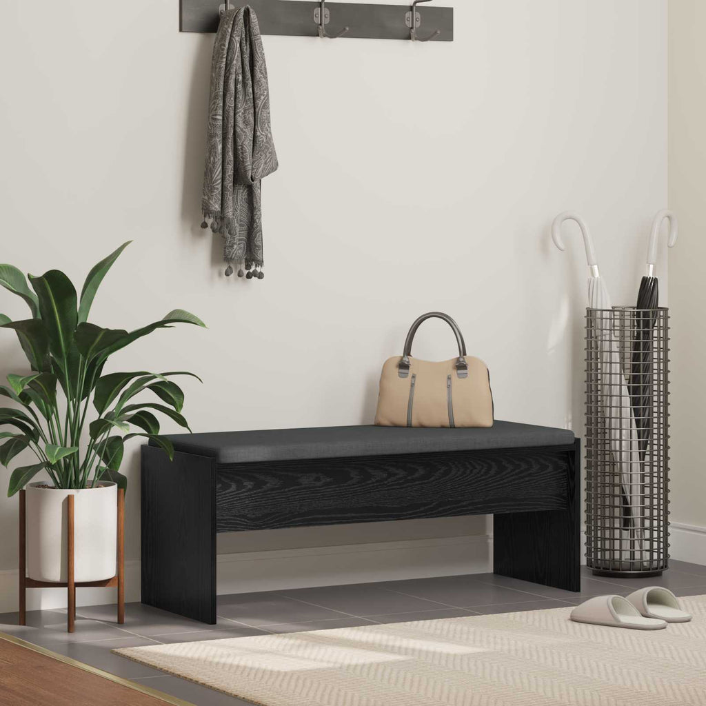 Panca per ingresso con cuscino Rovere Nero 103 x 38 x 40 cm