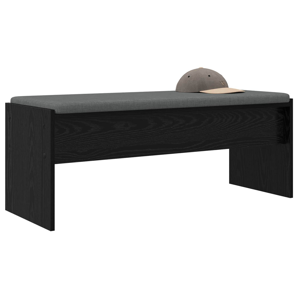 Panca per ingresso con cuscino Rovere Nero 103 x 38 x 40 cm