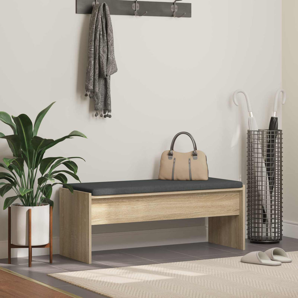 Panca per ingresso con cuscino Rovere Sonoma 103 x 38 x 40 cm