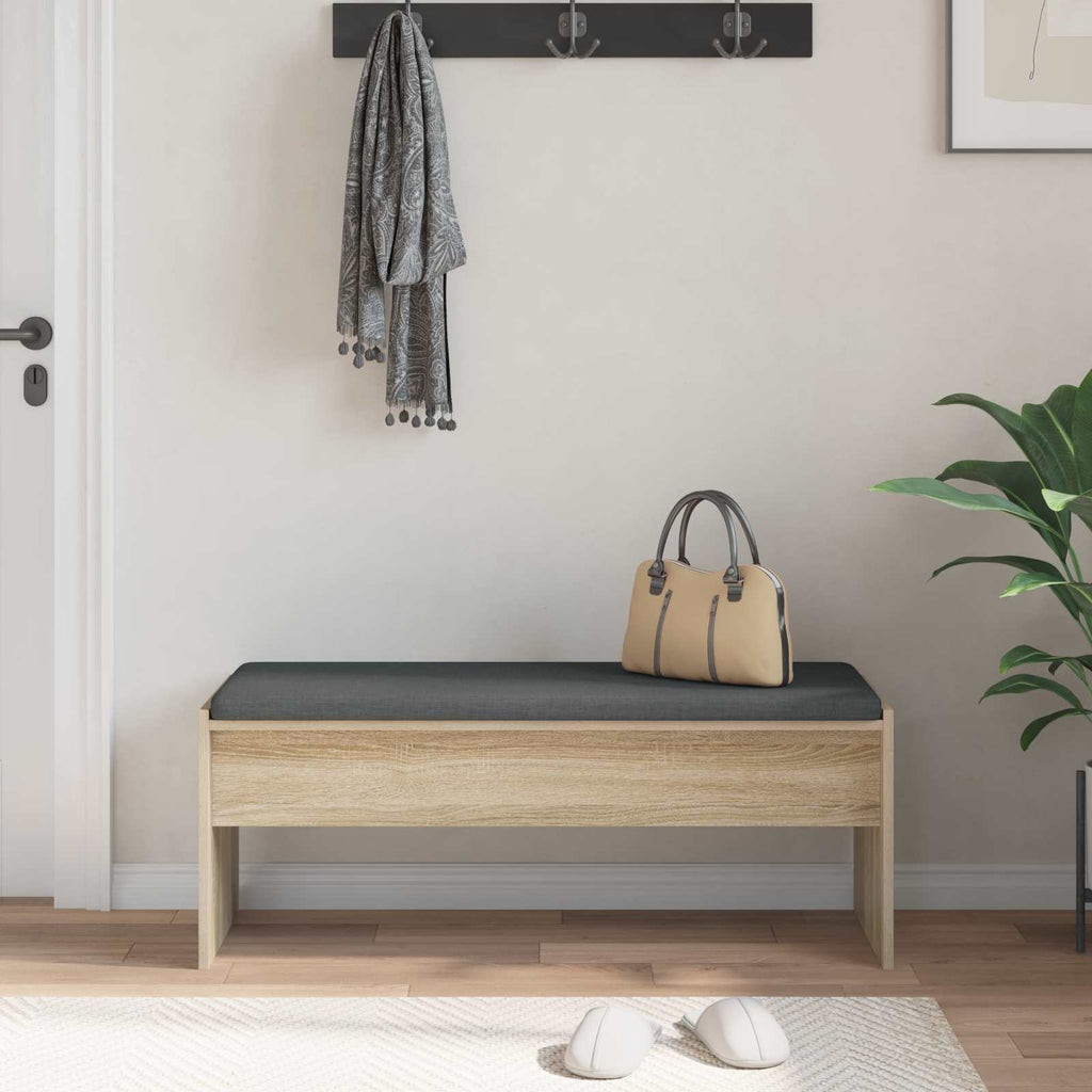 Panca per ingresso con cuscino Rovere Sonoma 103 x 38 x 40 cm