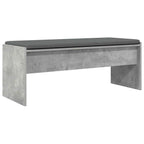 Panca per ingresso con cuscino Grigio cemento 103 x 38 x 40 cm