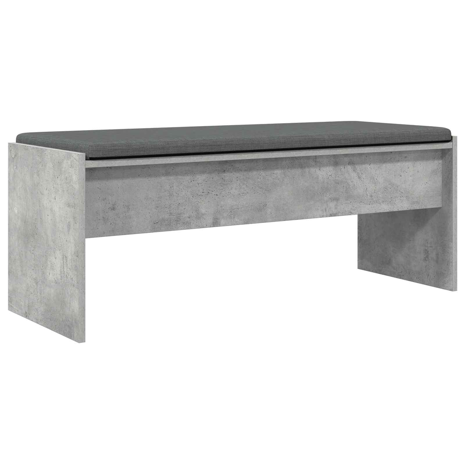 Panca per ingresso con cuscino Grigio cemento 103 x 38 x 40 cm
