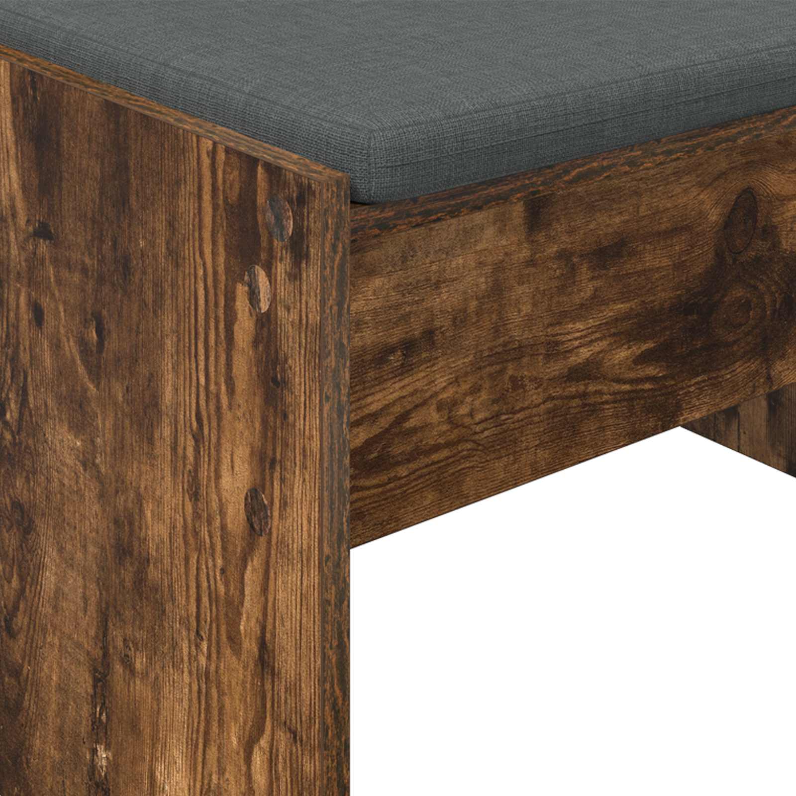 Panca per ingresso con cuscino Rovere fumé 103 x 38 x 40 cm