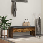 Panca per ingresso con cuscino Rovere fumé 103 x 38 x 40 cm