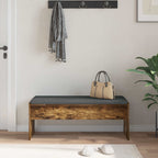 Panca per ingresso con cuscino Rovere fumé 103 x 38 x 40 cm