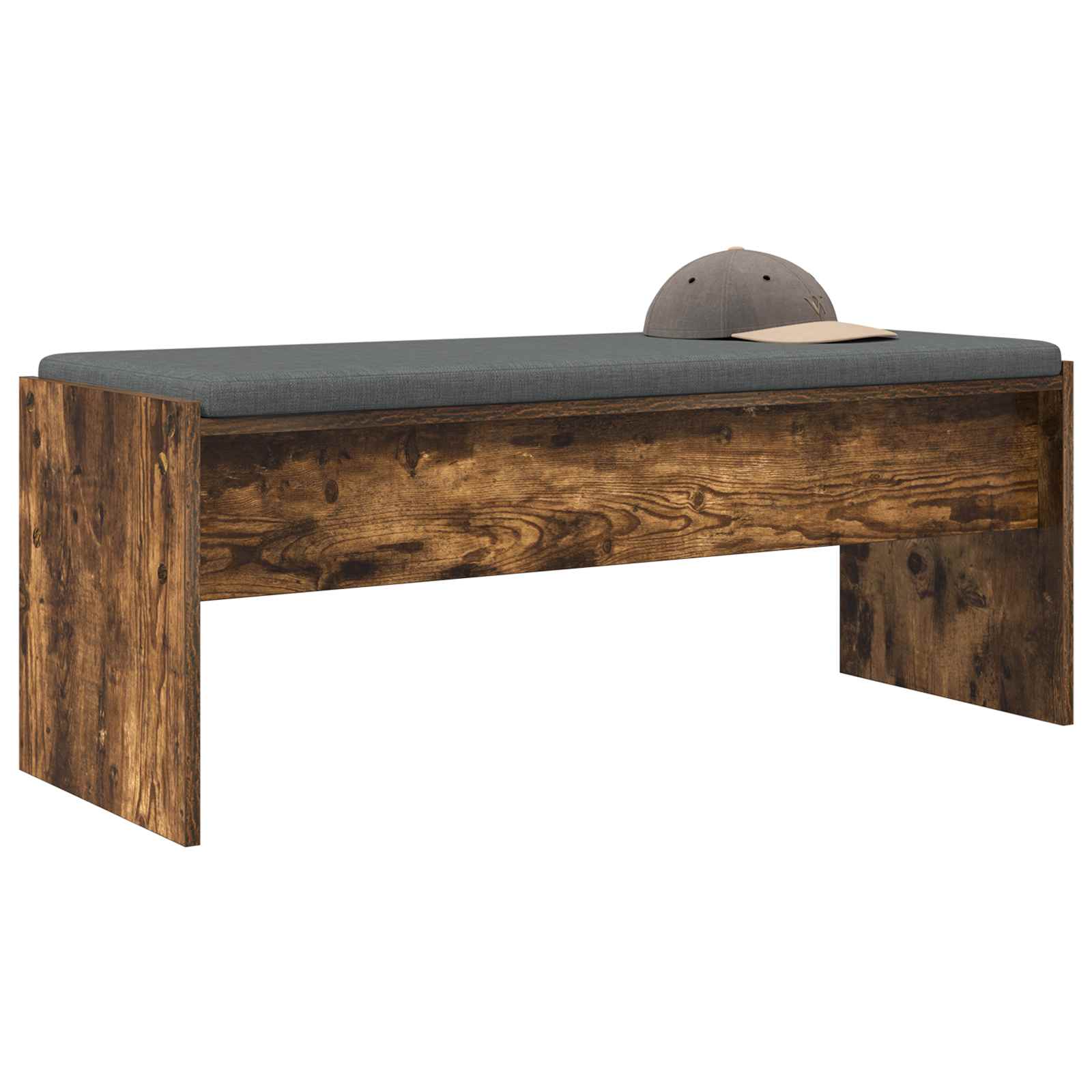 Panca per ingresso con cuscino Rovere fumé 103 x 38 x 40 cm