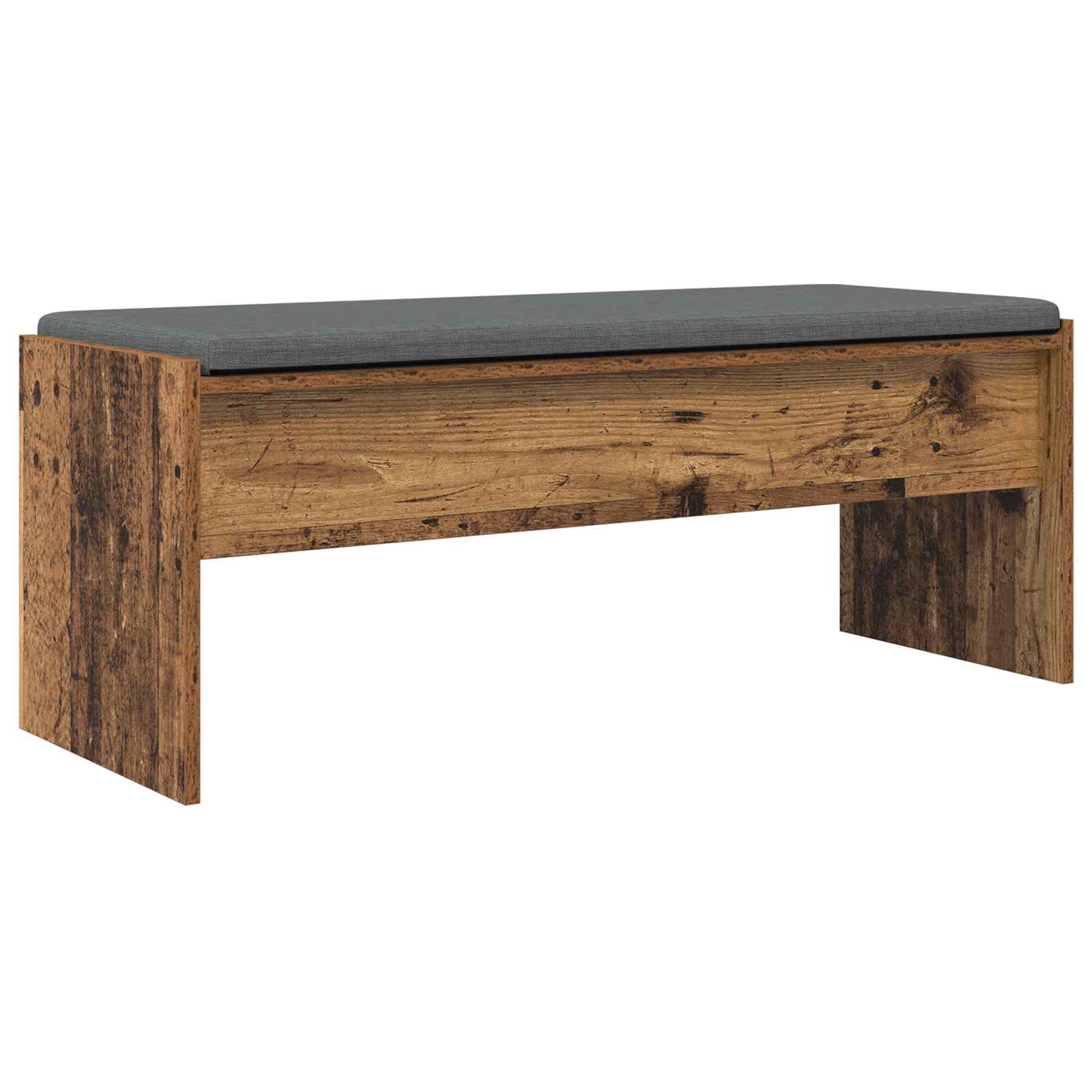 Panca per ingresso con cuscino Legno vecchio 103 x 38 x 40 cm
