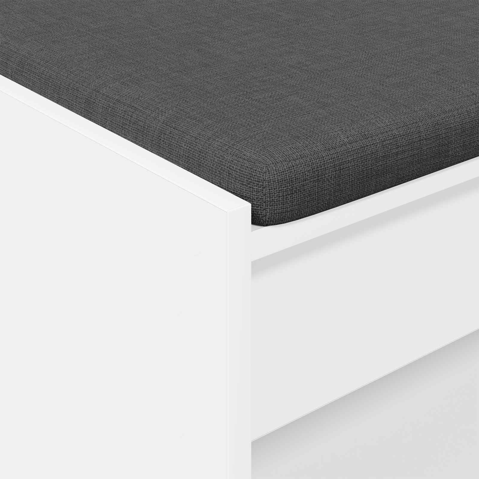 Panca per ingresso con cuscino Bianco 63 x 38 x 45 cm