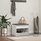 Panca per ingresso con cuscino Bianco 63 x 38 x 45 cm
