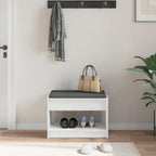 Panca per ingresso con cuscino Bianco 63 x 38 x 45 cm