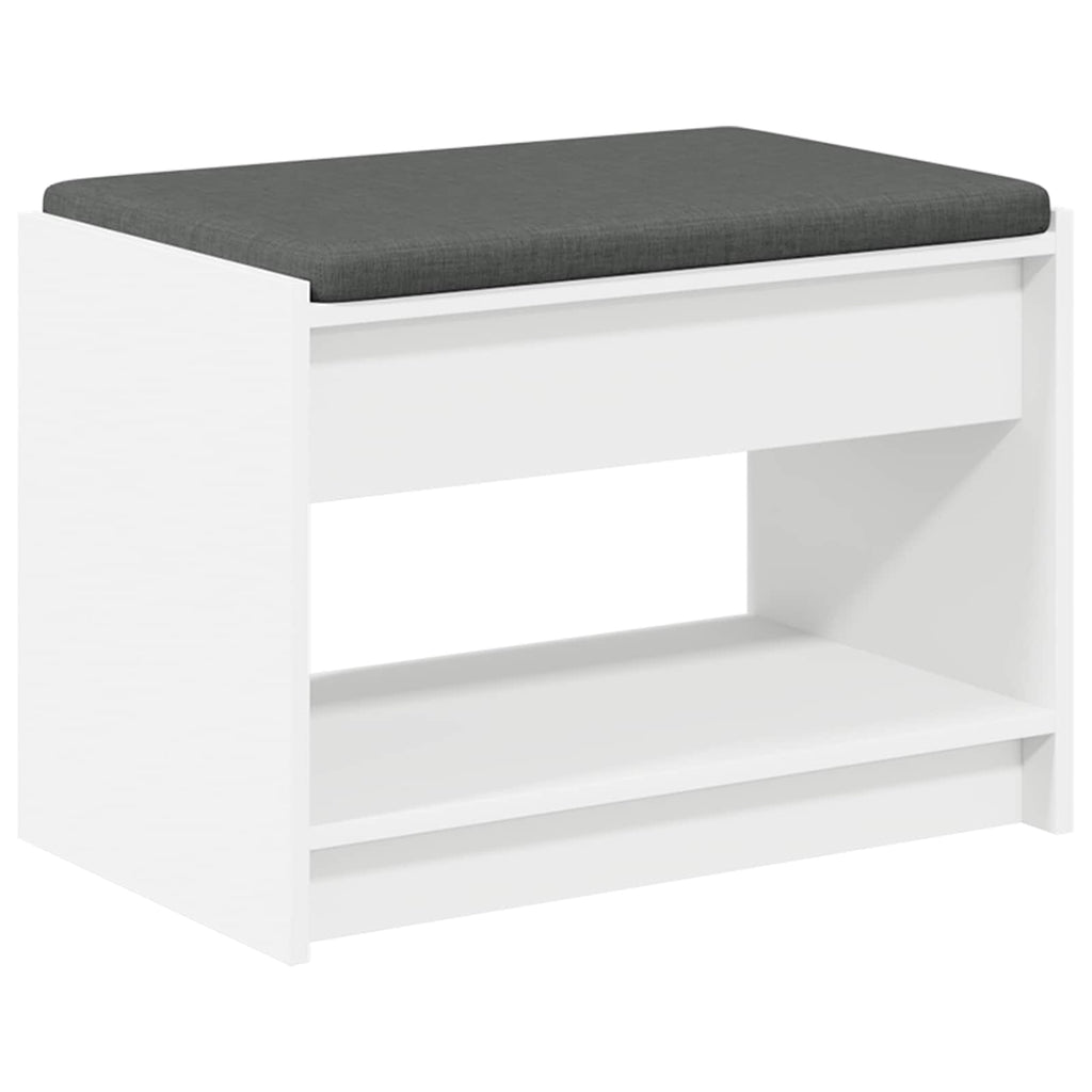 Panca per ingresso con cuscino Bianco 63 x 38 x 45 cm