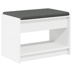 Panca per ingresso con cuscino Bianco 63 x 38 x 45 cm