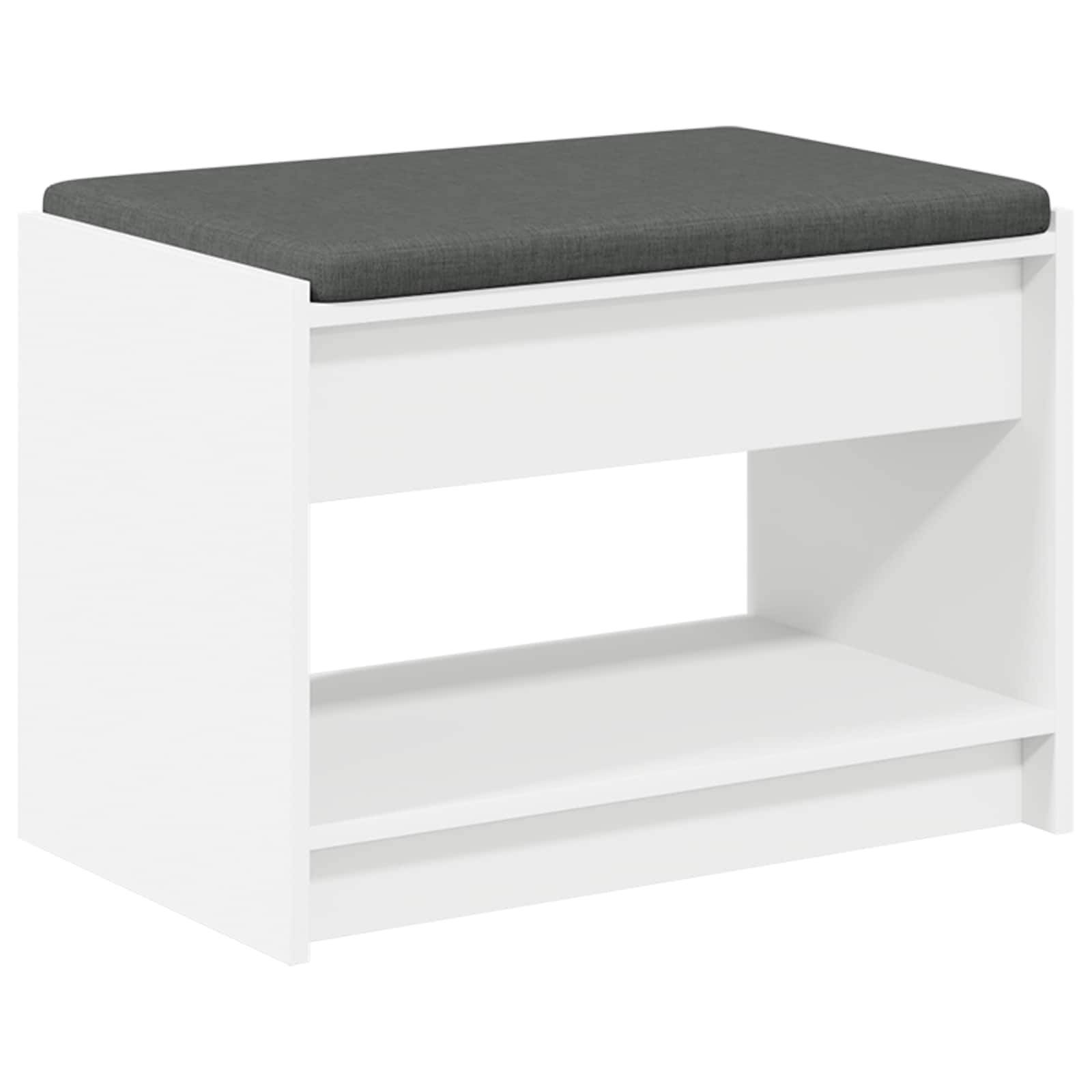 Panca per ingresso con cuscino Bianco 63 x 38 x 45 cm