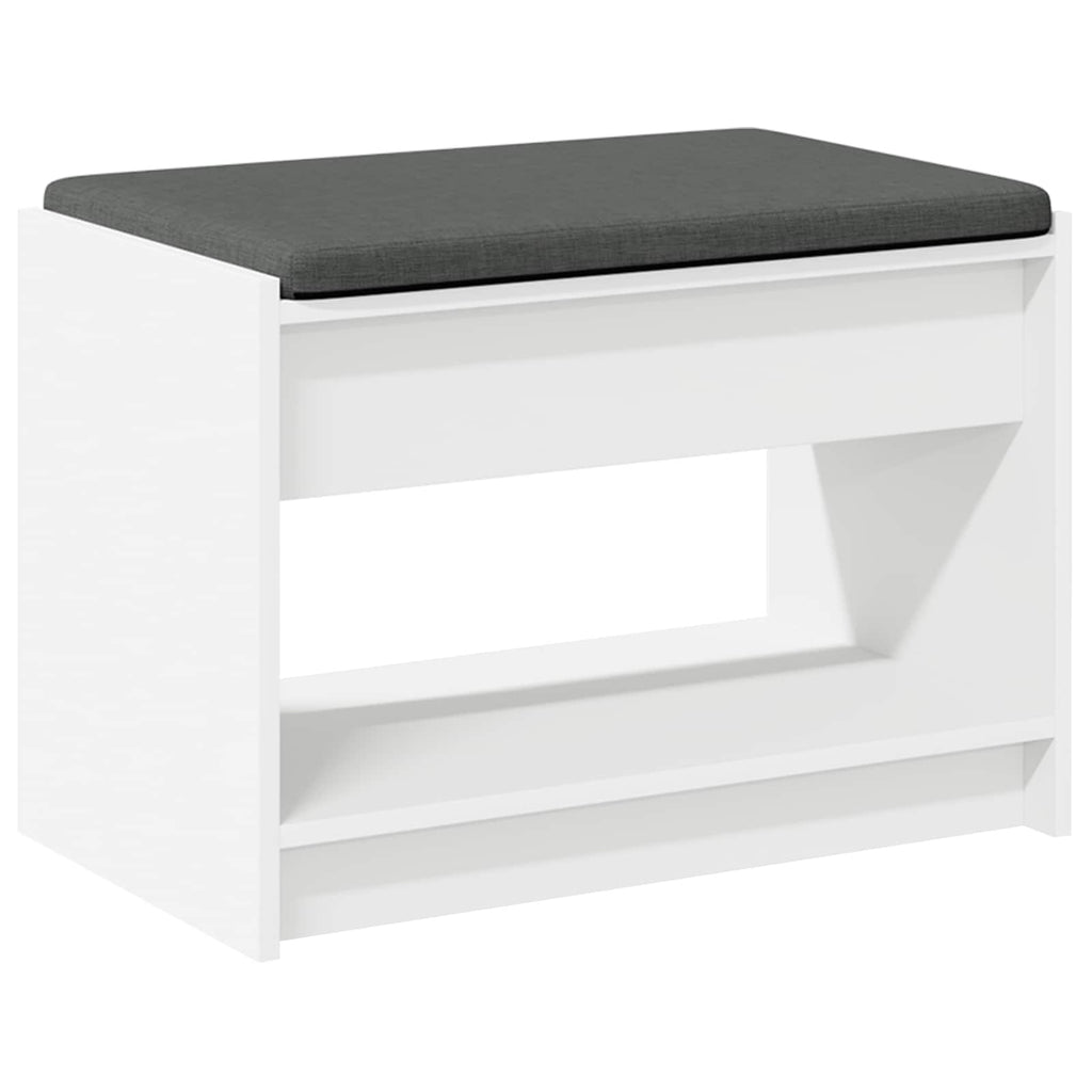 Panca per ingresso con cuscino Bianco 63 x 38 x 45 cm
