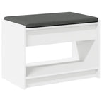 Panca per ingresso con cuscino Bianco 63 x 38 x 45 cm