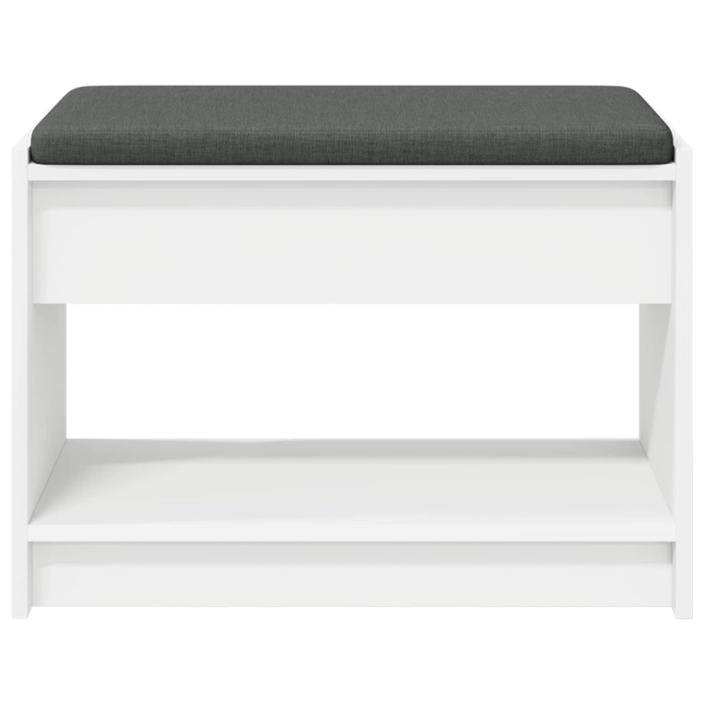 Panca per ingresso con cuscino Bianco 63 x 38 x 45 cm