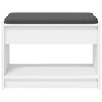 Panca per ingresso con cuscino Bianco 63 x 38 x 45 cm