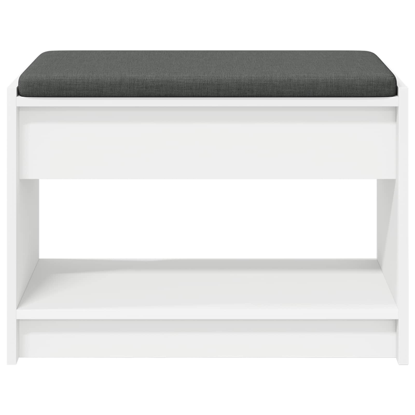 Panca per ingresso con cuscino Bianco 63 x 38 x 45 cm