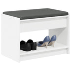Panca per ingresso con cuscino Bianco 63 x 38 x 45 cm