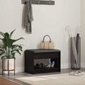 Panca per ingresso con cuscino Rovere Nero 63 x 38 x 45 cm