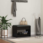 Panca per ingresso con cuscino Rovere Nero 63 x 38 x 45 cm