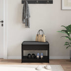 Panca per ingresso con cuscino Rovere Nero 63 x 38 x 45 cm