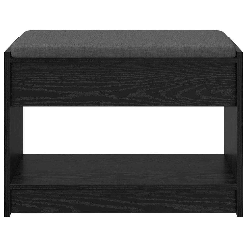 Panca per ingresso con cuscino Rovere Nero 63 x 38 x 45 cm