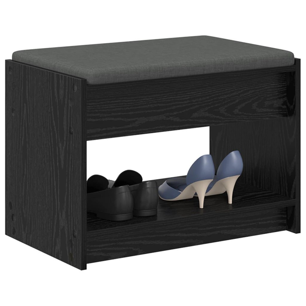 Panca per ingresso con cuscino Rovere Nero 63 x 38 x 45 cm